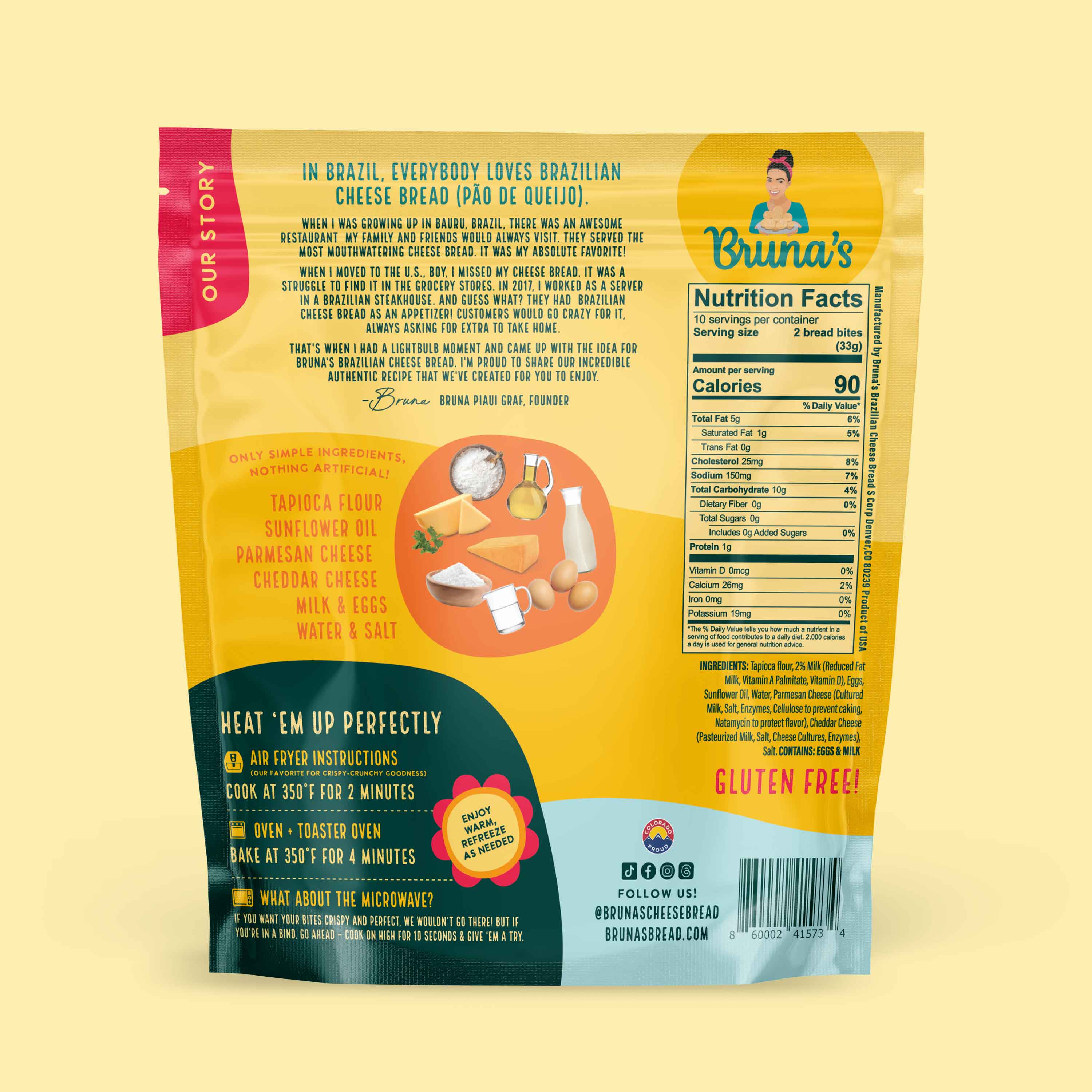 Bruna's Baked for You Cheddar & Parmesan Cheese Bread