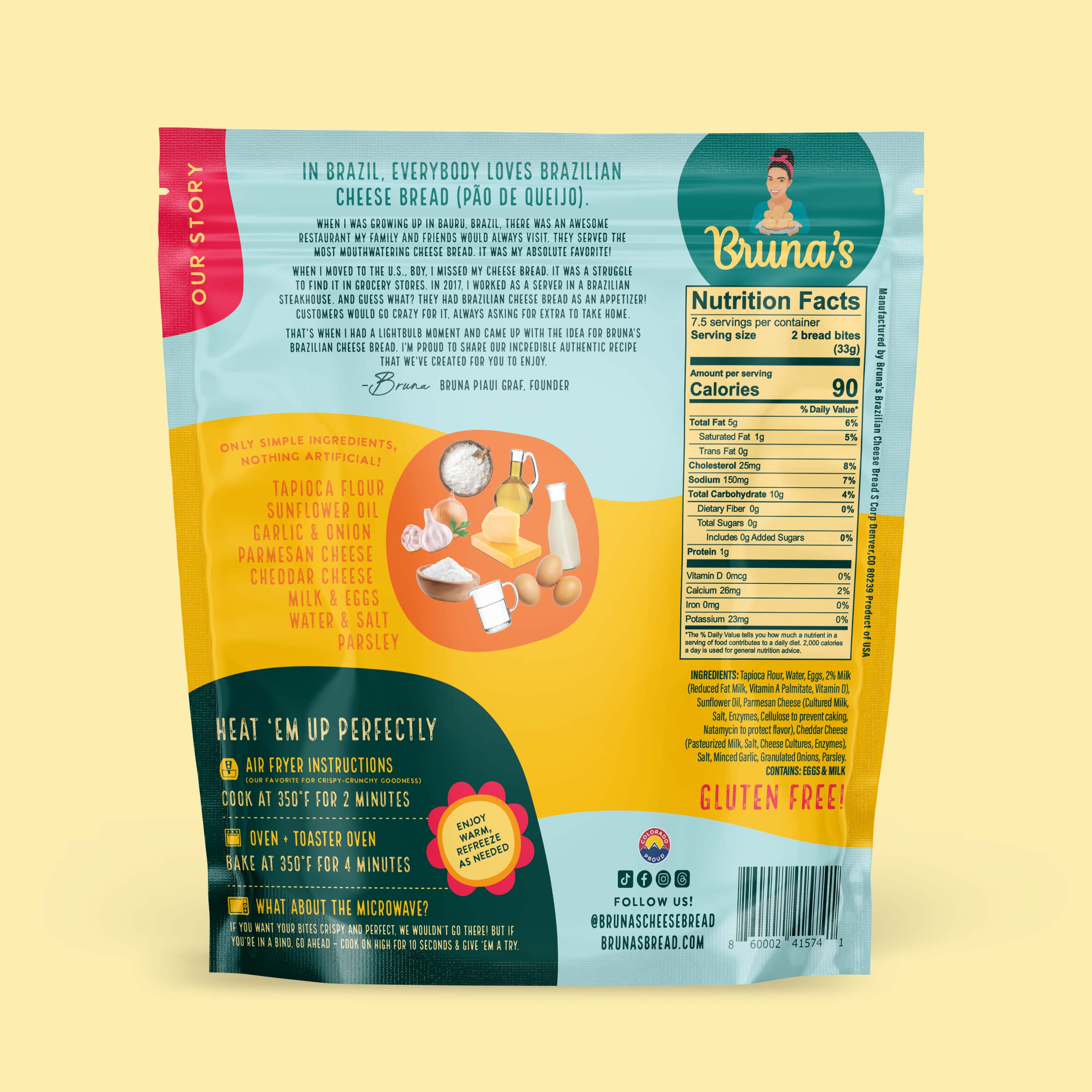 Bruna's Baked for You Garlic and Onion Cheese Bread Back