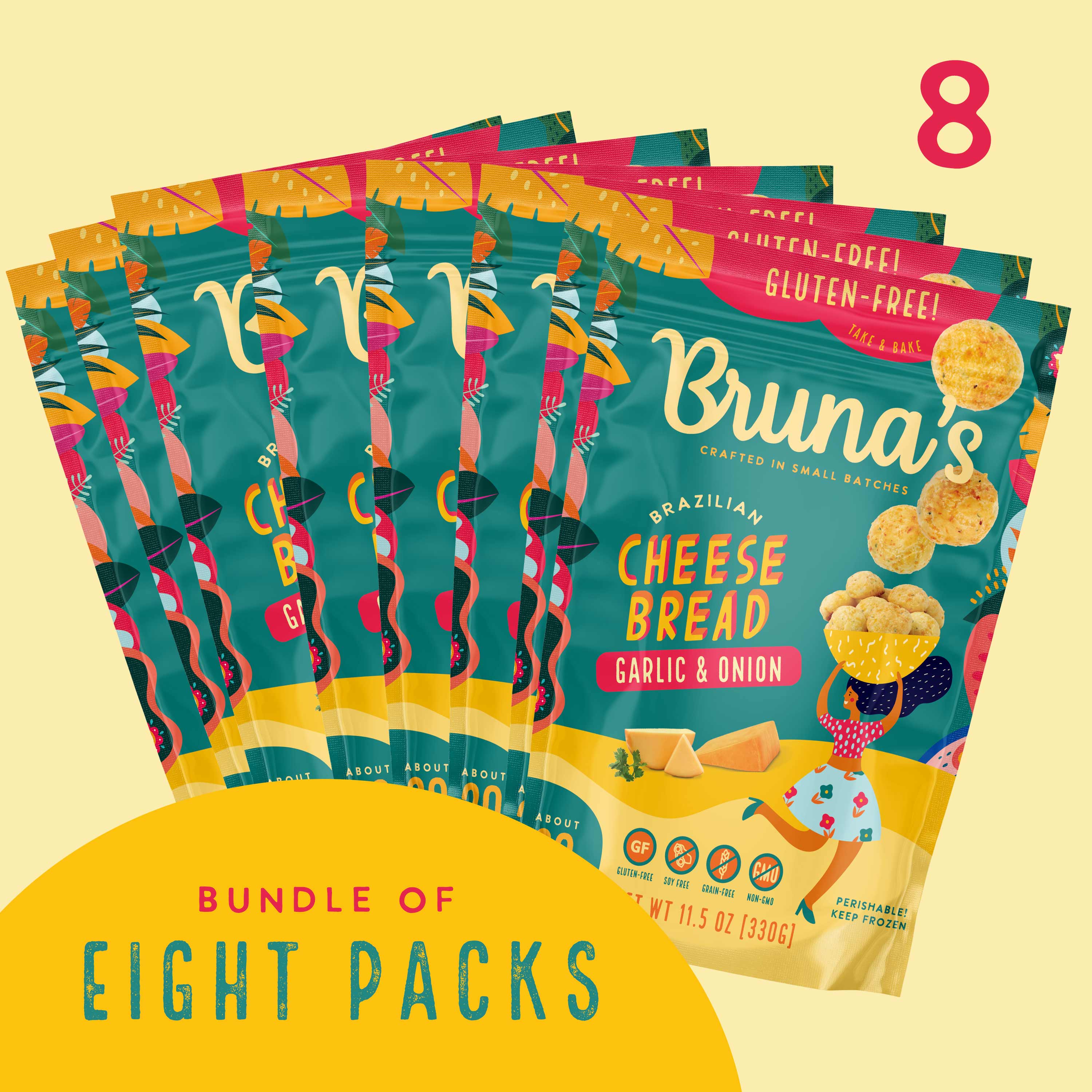 8 Pack of Take and Bake Garlic Onion Cheese Bread