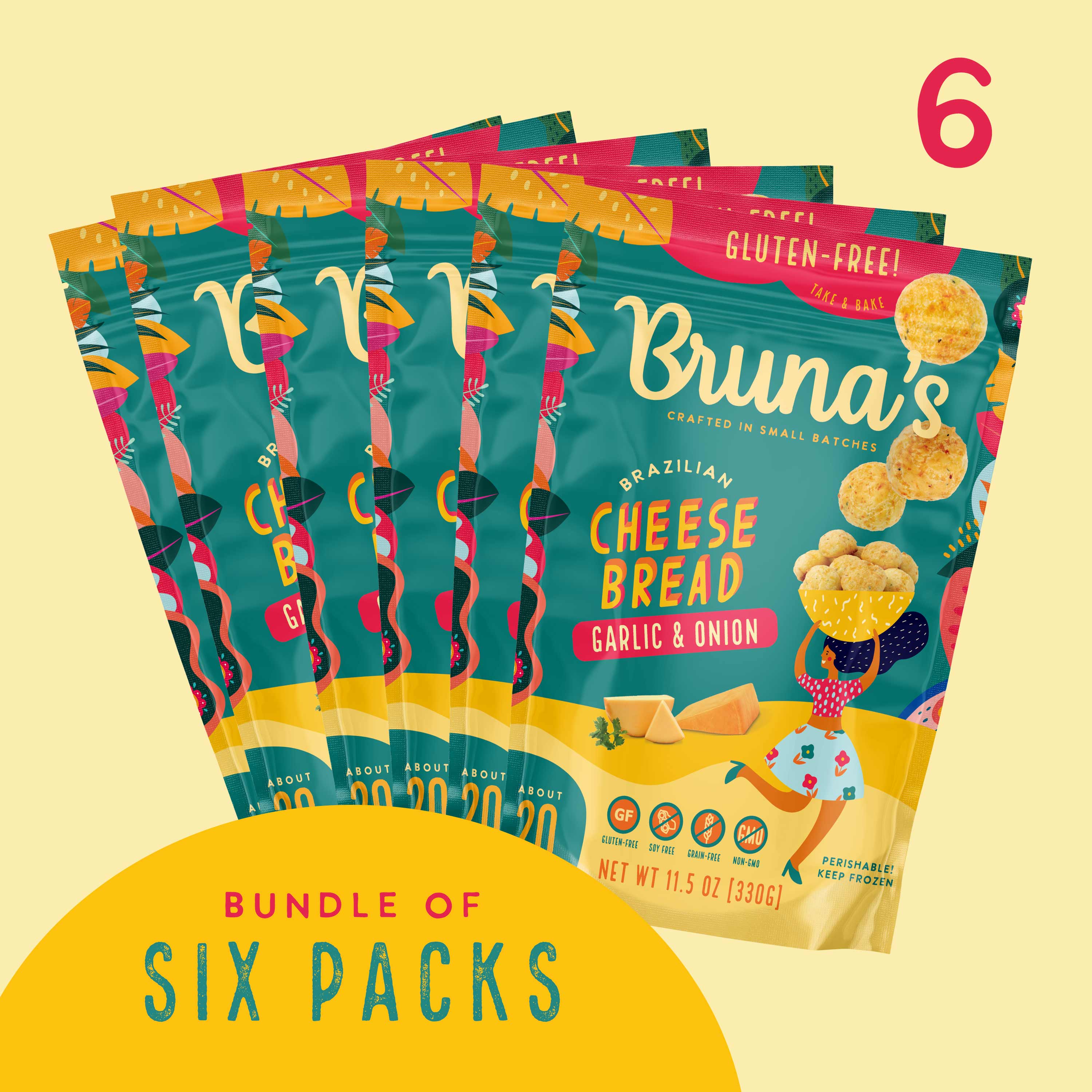 6 Pack of Take and Bake Garlic Onion Cheese Bread