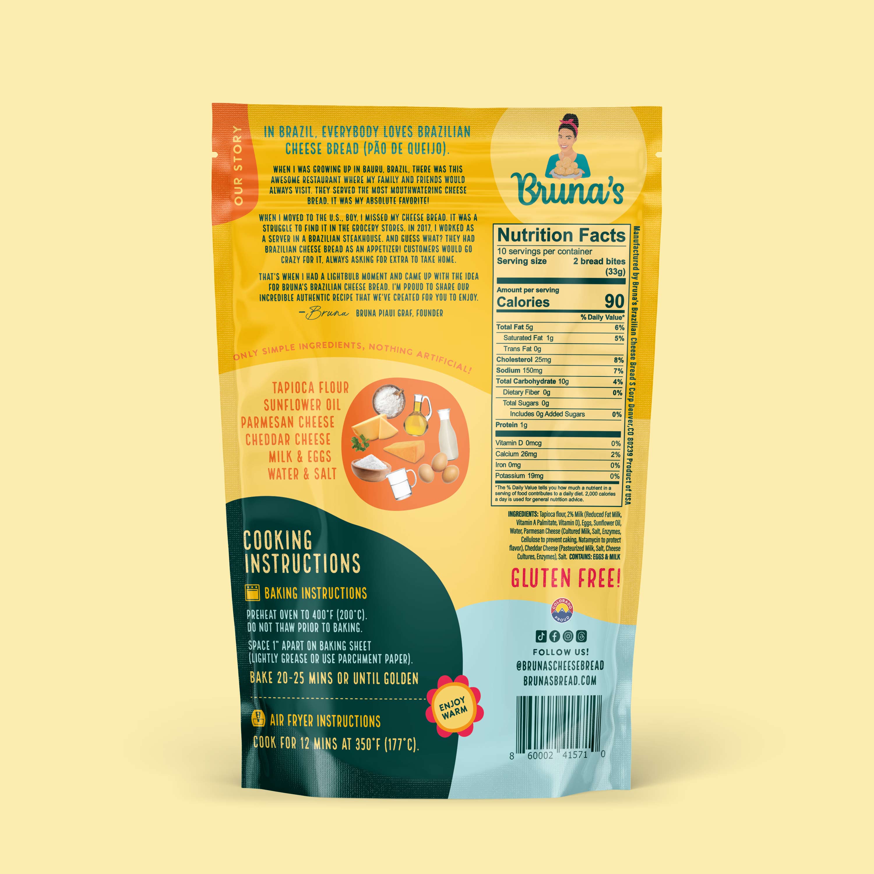 Bruna's Take & Bake Cheddar & Parmesan Cheese Bread